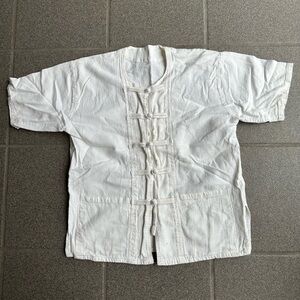 White Traditional Martial Arts Linen Top
